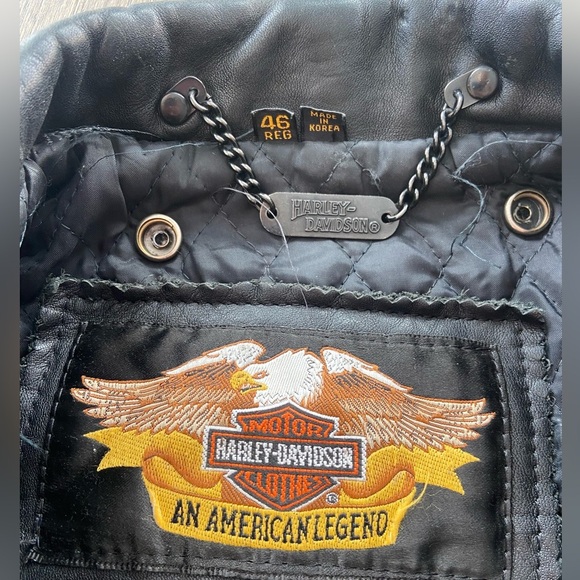 Vintage Harley Davidson screaming eagle leather biker jacket size 46 - Picture 5 of 11